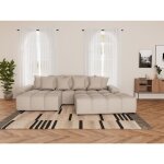 Adelaide - pouf en tissu textur� - beige