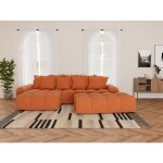 Adelaide - pouf en tissu textur� - terracotta