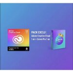 Adobe creative cloud 12 mois + canva pro 12 mois ? pack cr�atif complet ? licence num�rique officielle ...