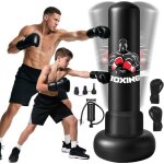 Adult punching bag 180 cm inflatable punching ball with gloves air pump boxing bag on stand for mma karate ...