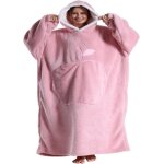 Adulte sweat plaid couverture canapé polaire avec manche femme homme avec poches?rose?grande taille Adulte sweat plaid couverture canapé polaire avec manche femme homme avec poches?rose?grande taille