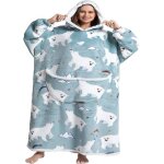 Adulte sweat plaid extra longue couverture canap polaire avec manche femme homme avec poches - ours ...