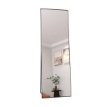 Miroir mural pleine longueur 165x60 cm - adwolt grand miroir rectangle avec cadre m�tal noir - miroir ...