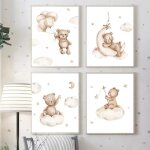 Affiches chambre bebe ours tableau ourson chambre bb poster enfant garcon cadeau decoration chambre ...