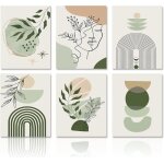 Affiche d�corative murale boho vert sauge affiche murale g�om�trique abstraite minimaliste pour chambre ...