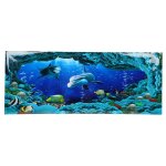 Affiche fond aquarium sea world pvc autocollant : paysage d�coratif. simule oc�an d�core tank pla?t aux ...