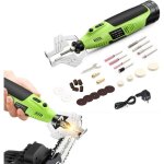 Aff�teuse cha�ne tron�onneuse 27 pi�ces aliment�e batterie multifonction meule diamant vert