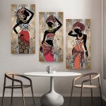 Africain noir femme toile peinture abstrait ethnique figure affiches et gravures mur art photos salon ...