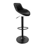 Aga tabouret de bar noir - blanc hauteur r�glable assisse rembourr�e