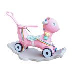 Aga4kids cheval � bascule en plastique 2 en 1 ds3803 rose