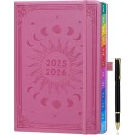 Agenda 2025 - 2026 semainier a5 ? avec onglets colors pages en couleurs couverture en similicuir(aot ...
