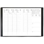 Agenda - eco - 1 semaine / 2 pages - 16x16 cm - couverture souple noire - agenda millsim