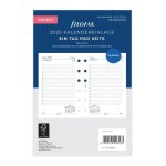 Agenda - filofax - recharge poche 2025 - 1 jour par page - affichage clair - couleur blanc
