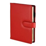 Agenda journalier universel premium rouge a5 avec insert rempla�able et fermoir magn�tique genua