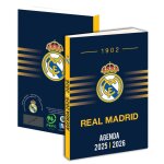Agenda scolaire - real madrid - 2025 2026 - couverture rigide - 1 jour par page - recyclable