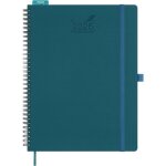 Agenda semainier a4 - zuuko - 2026 - 28x21 cm - janvier � d�cembre - spirale - couverture souple en cuir ...