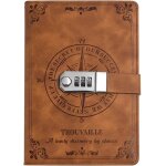 Agenda verrouillable cuir marron motif nautique avec porte - stylo et rangement pour cartes adapt pour ...