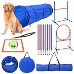 Agility kit déquipement dagilité pour chiens avec tunnel de 170cm de 8 barres de slalom hauteur réglable ... Agility kit déquipement dagilité pour chiens avec tunnel de 170cm de 8 barres de slalom hauteur réglable ...