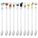 Agitateurs de boissons - rock - 23 cm - multicolore - acrylique alimentaire