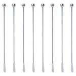 Agitateurs cocktail inox - 1 ensemble 8 pi�ces b�tonnets caf� bars mariages anniversaires - / inox qiedoviey ...