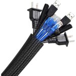 Agptek gaine de cble 3 mtre 19 - 29 mm manchon de cble souple ajustable tisse flexible pour bureau ...