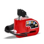 Agptek kit dalarme moto antivol 110db bloque disque + 1. 5m cble antivol scurit  ressort + 2 cls ...