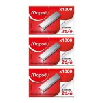 Agrafes - 26 / 6 - standard - 1000 unit�s - pour agrafeuse - maped - 3 bo�tes