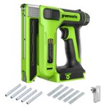 Agrafeuse lectrique sans fil - greenworks - 3400107 - batterie 24v incluse - pntration rglable - ...