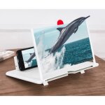 Agrandisseur d'�cran pour smartphone, loupe d'�cran 3d, aocle de support pliable, grand �cran hd 12 pouces(bla ...