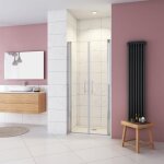 Aica porte de douche battante 120x197cm en niche verre transparent Aica porte de douche battante 120x197cm en niche verre transparent