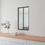 Aica verri�re atelier en aluminium noir mat 63x108cm - vitrage tremp� 4mm - 2 carreaux verri�re fixe ...