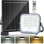Aigostar projecteur solaire led ext�rieurpanneau solaire 3000 / 4000 / 6500k4000mahip66