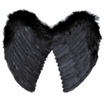 Ailes dange noire en plumes halloween diablesse satan