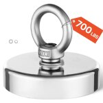 Aimant de p�che force de traction de 318 kg - vevor - aimant en n�odyme terre rare super puissant diam�tre ...