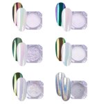 Aimeili 6 botes pearl poudre chrome ongles effet miroir camlon poussire de paillettes laser camlon ...