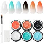 Aimeili 6 couleurs pat painting gel dgrad vernis  ongles set gel de peinture sans hema avec 2 ponges ...