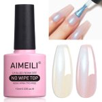 Vernis  ongles - aimeili - perle top coat - blanc nacr glitter - semi permanent - 10ml