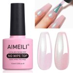 Aimeili perle top coat vernis  ongles gel semi permanent blanc nacr glitter finish no wipe top coat ...