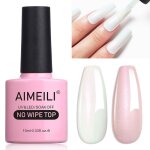Aimeili perle top coat vernis  ongles gel semi permanent nacr glitter finish no wipe top coat longue ...