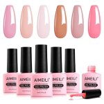 Aimeili sans hema vernis semi permanent set 6pcs x 8ml rose pastel nude naturel lot vernis  ongles gel ...
