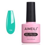 Aimeili soak off uv led vernis  ongles gel semi - permanent vert gel polish - turquoise (104) 10ml