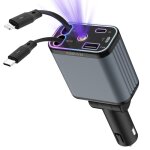 Aimiuvei 4 en 1 chargeur voiture retractable allume cigare usb c charge rapide 120w lumire toile pour ...