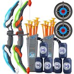 Jeu de fl�ches et darc - aimiuvei - 2 arcs - 20 fl�ches � ventouse - 2 cibles - 6 bouteilles en plastique ...