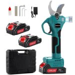Aimiuvei sécateur Électrique sans fil 50mm secateur professionnel avec Écran 2 batterie 2000mah pour ... Aimiuvei sécateur Électrique sans fil 50mm secateur professionnel avec Écran 2 batterie 2000mah pour ...