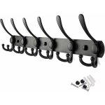 Aimoonsa porte - manteau mural inox 6 crochets noir ? double crochets 55 cm