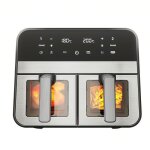 Friteuse sans huile 9l stanewair fryer dual zone avec fentre de visualisation8 programmes de cuisson ...