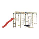Aire de jeux - axi - boris - bois de c�dre - toboggan 220 cm - 5 agr�s - ext�rieur