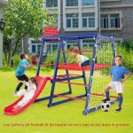 Aire de jeux descalade enfants 7 en 1 en m�tal toboggan filet descalade et de football echelle de corde ...