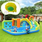 Aire de jeux gonflable avec souffleur 450w château gonflable enfants 3 à 8 ans avec toboggan trampoline ... Aire de jeux gonflable avec souffleur 450w château gonflable enfants 3 à 8 ans avec toboggan trampoline ...