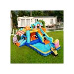 Aire de jeux gonflable - promiracal - 395x340x236cm - souffleur 450w - pistolets  eau - pour enfants ...